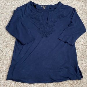 Navy Lilly Pulitzer Embroidered Top - Size L
